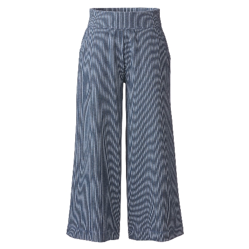Thumbnail - 7/8-Culotte aus Bio-Baumwoll-Jersey, jeansblau gestreift 38