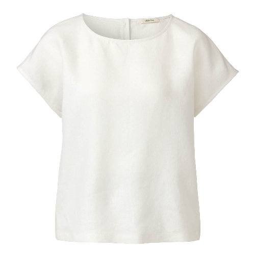 Leinenshirt mit Rücken-Knopfleiste aus reinem Leinen, kokos 44/46