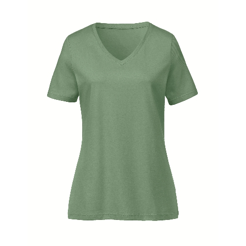 Thumbnail - T-Shirt mit V-Ausschnitt aus reiner Bio-Baumwolle, salbei 40